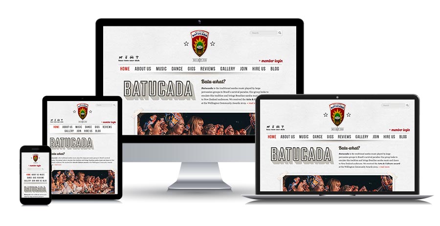 Batucada website - responsive screens