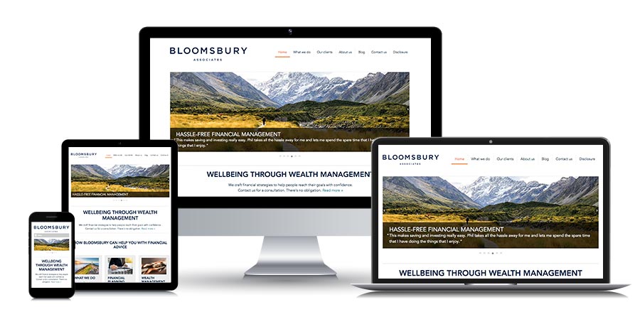 Bloomsbury Associates website - responsive screens