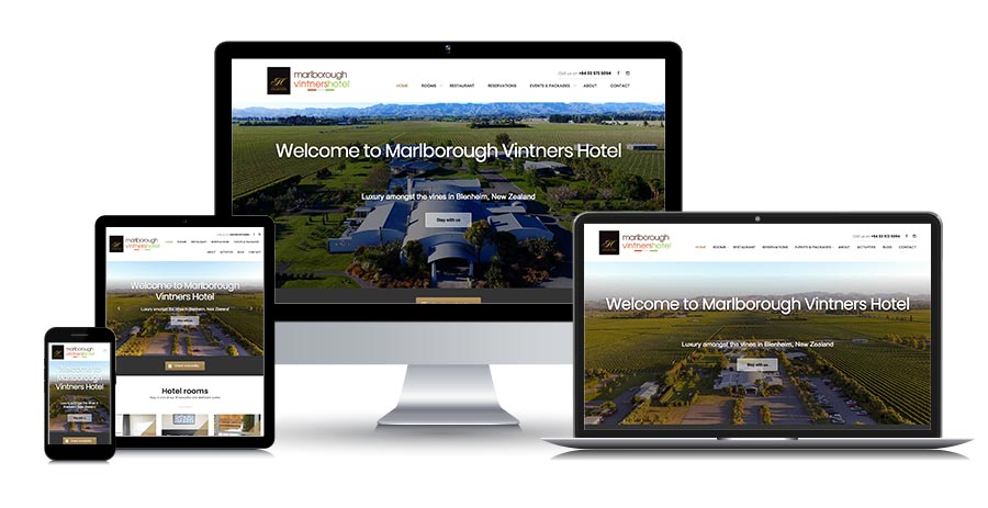 Marlborough Vintners Hotel responsive screens