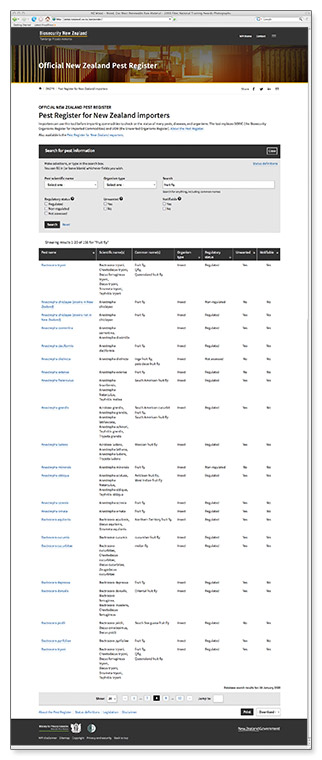 MPI ONZPR - importers search box with search results