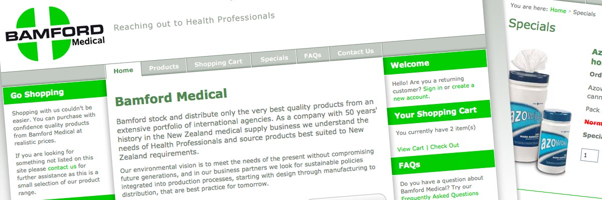 Bamford Medical website design detail