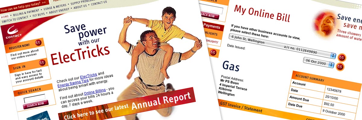 Contact Energy website design details