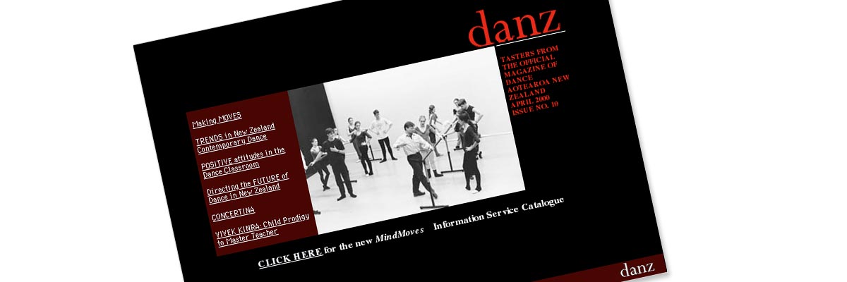 Dance Aotearoa New Zealand website design details