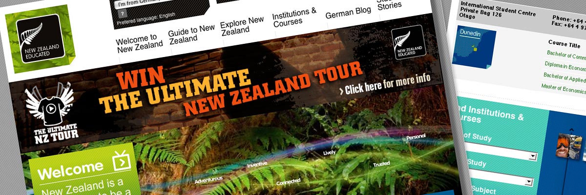 New Zealand Educated website design detail