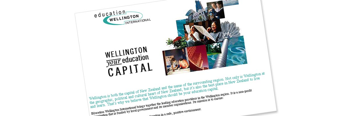 Education Wellington International website design details