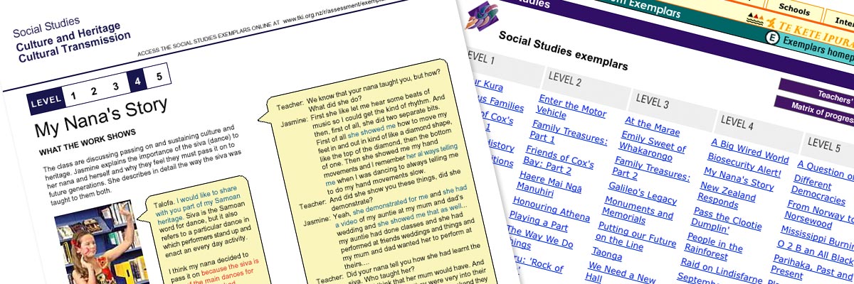 Social Studies Exemplars website design details