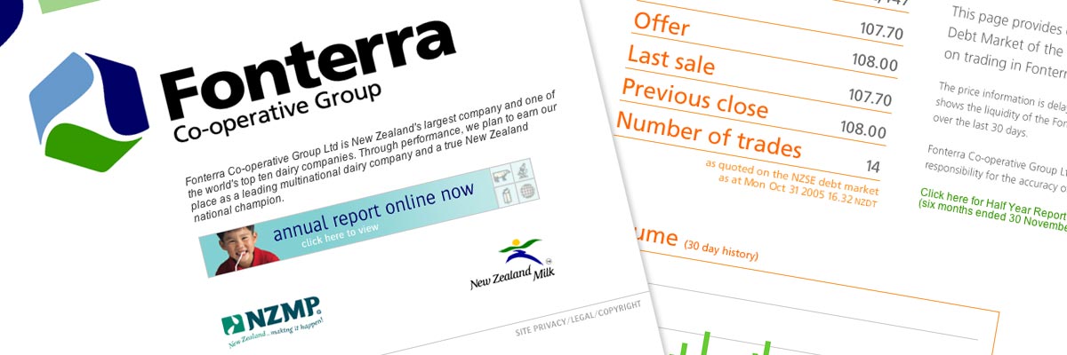 Fonterra website design details