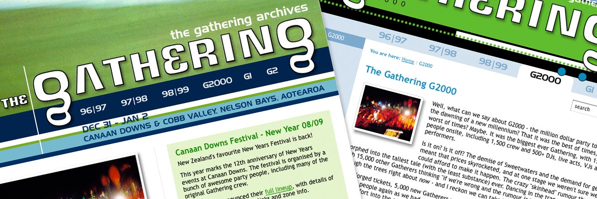 The Gathering Archives website design detail