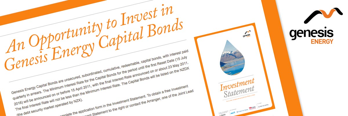 Genesis Energy Capital Bonds Offer website design detail