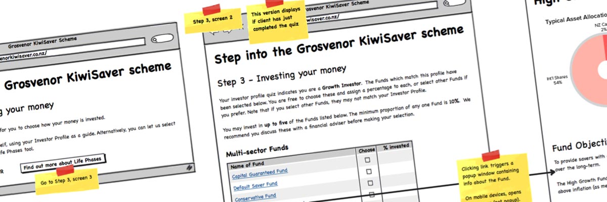 Grosvenor KiwiSaver website design detail