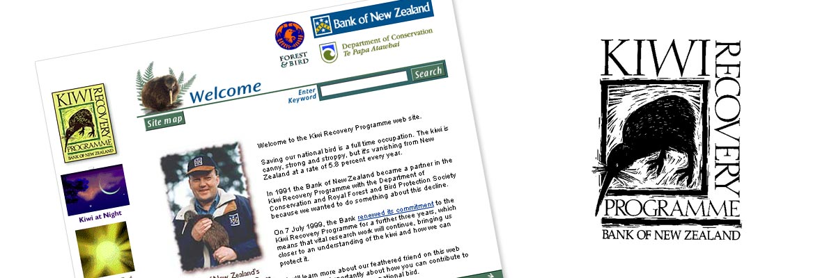 Kiwi Recovery Programme website design details