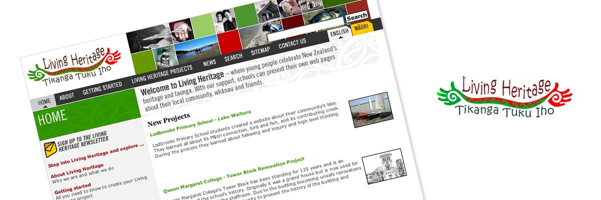 Living Heritage website design details