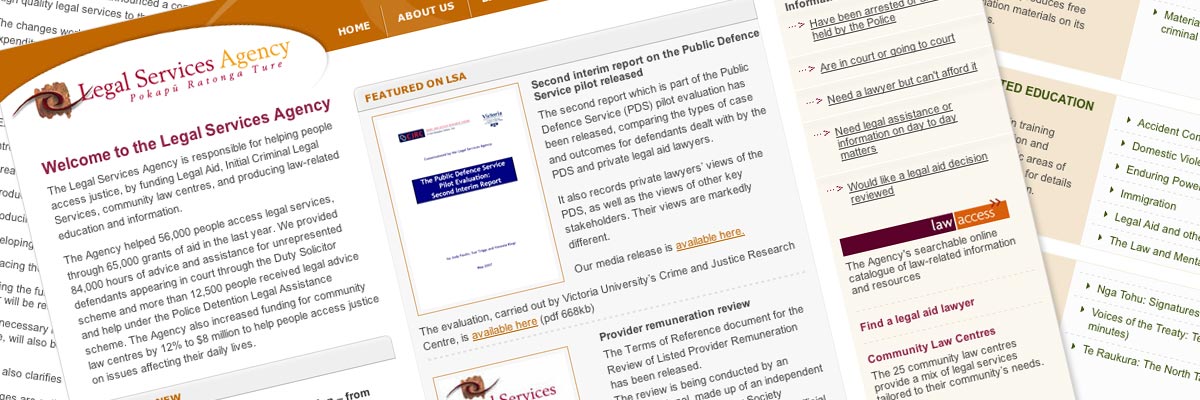 Legal Services Agency website design detail
