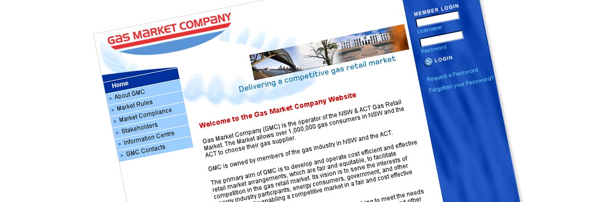 M-co Gas Market Company website design details