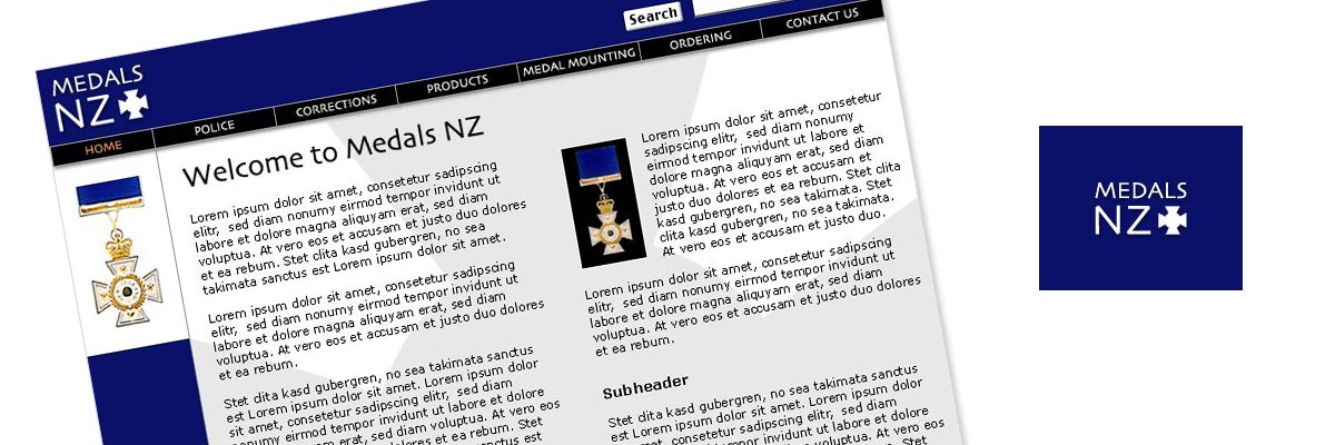 Medals NZ website design details