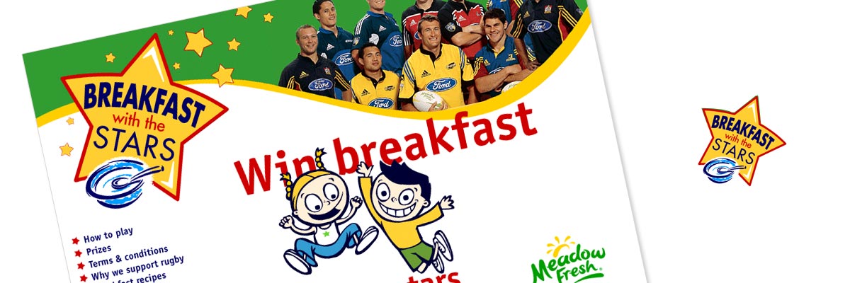 Meadow Fresh Breakfast with the Stars website design details