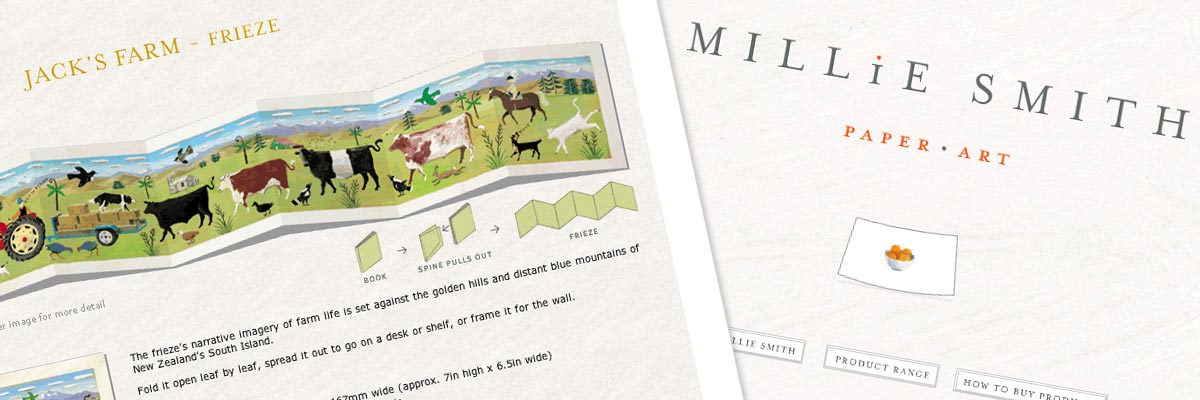 Millie Smith website design details