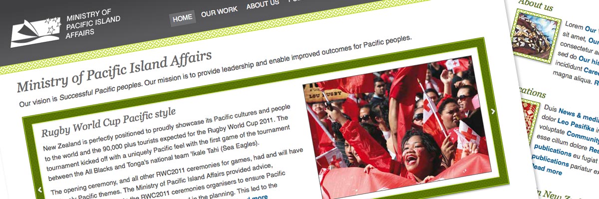 Ministry of Pacific Island Affairs website design detail