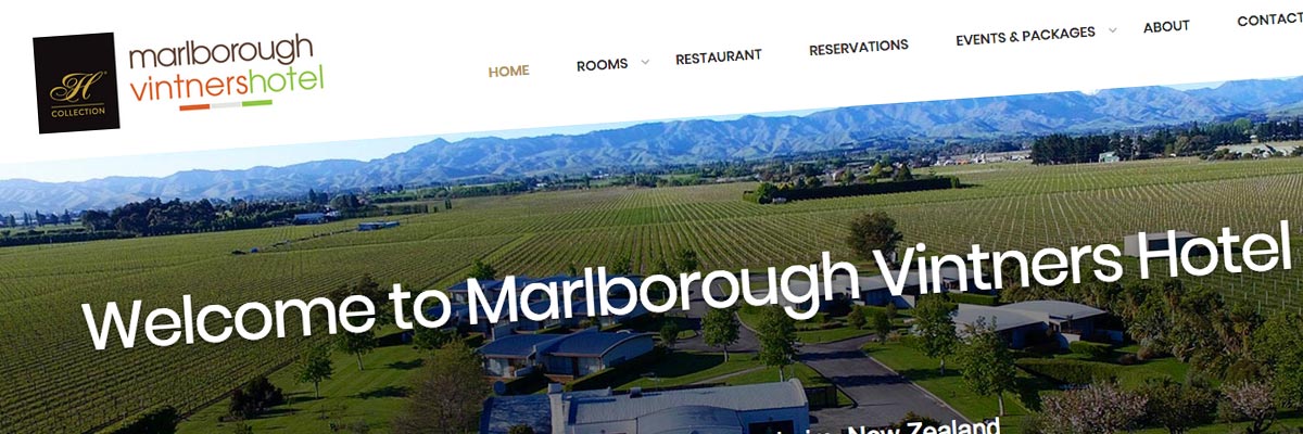 Marlborough Vintners Hotel website design detail