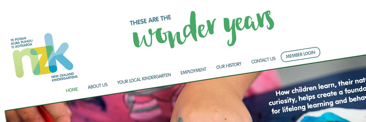 New Zealand Kindergartens website design detail