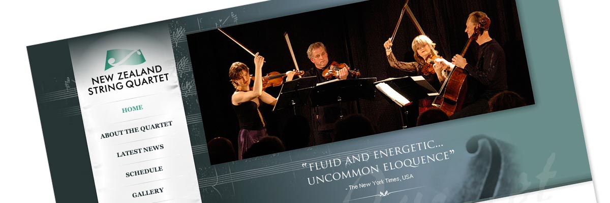 New Zealand String Quartet website design detail