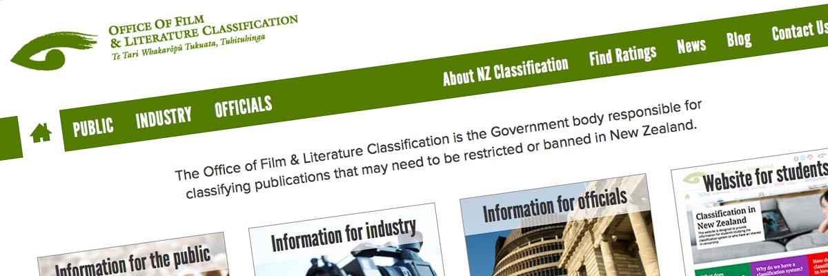 Office of Film & Literature Classification website design detail