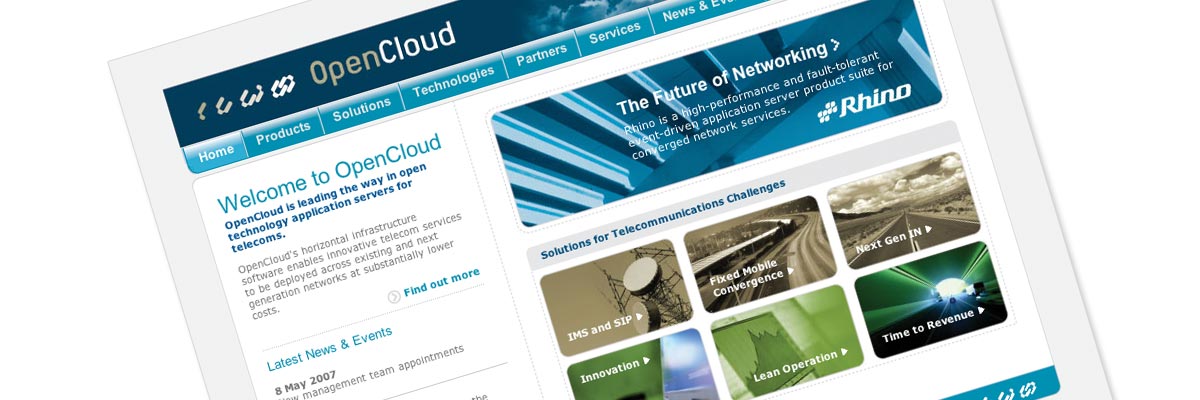 Open Cloud website design detail