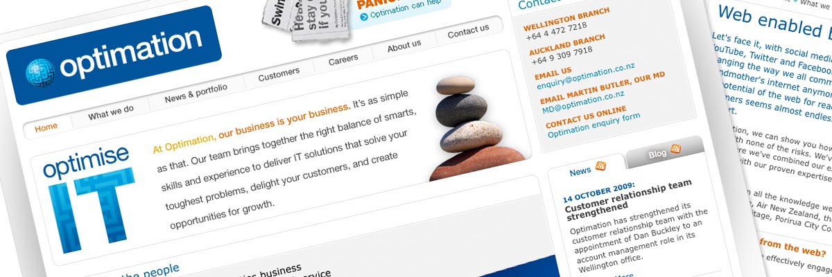 Optimation website design detail