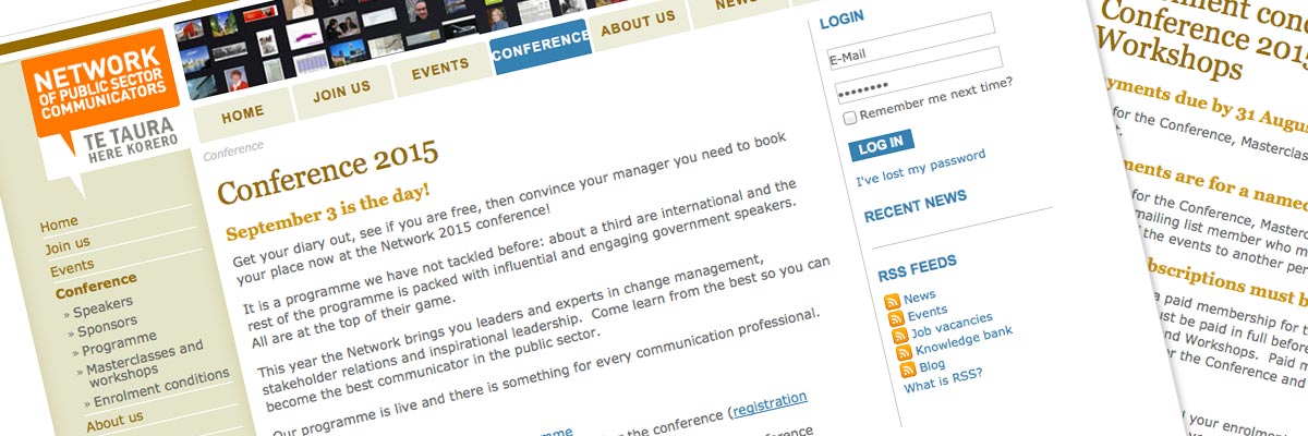 Network of Public Sector Communicators website design detail