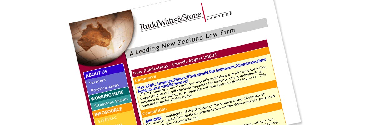 Rudd Watts & Stone website design details