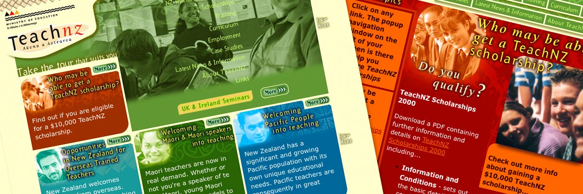 TeachNZ website design details