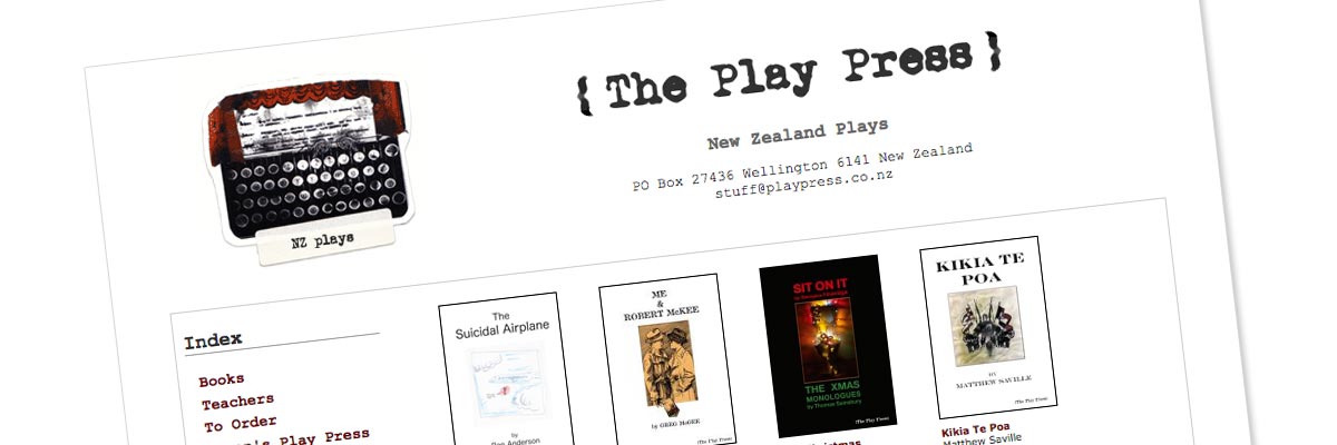 The Play Press website design detail