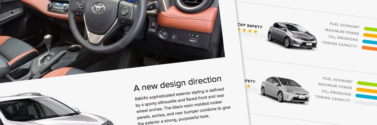 Toyota New Zealand website design detail