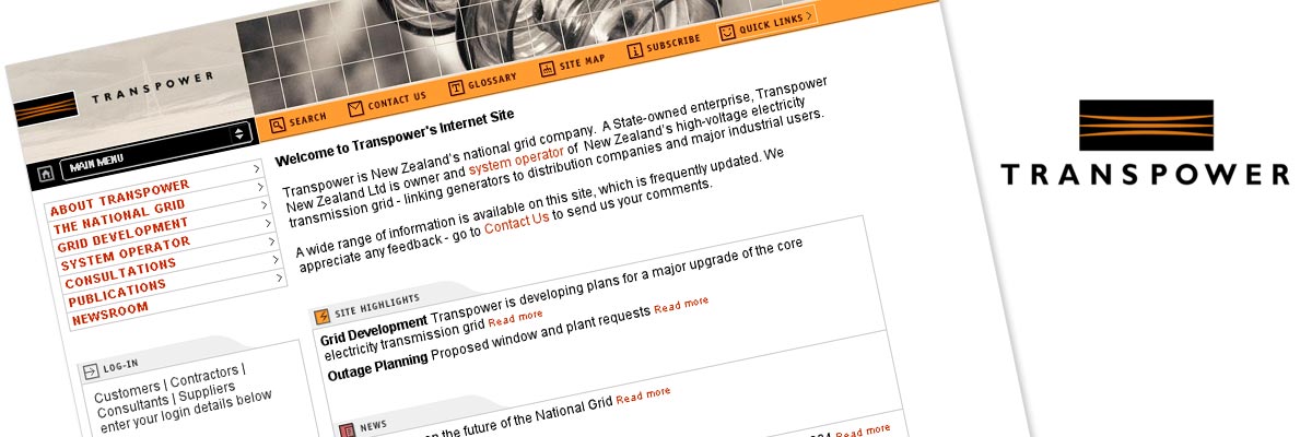 Transpower website design details