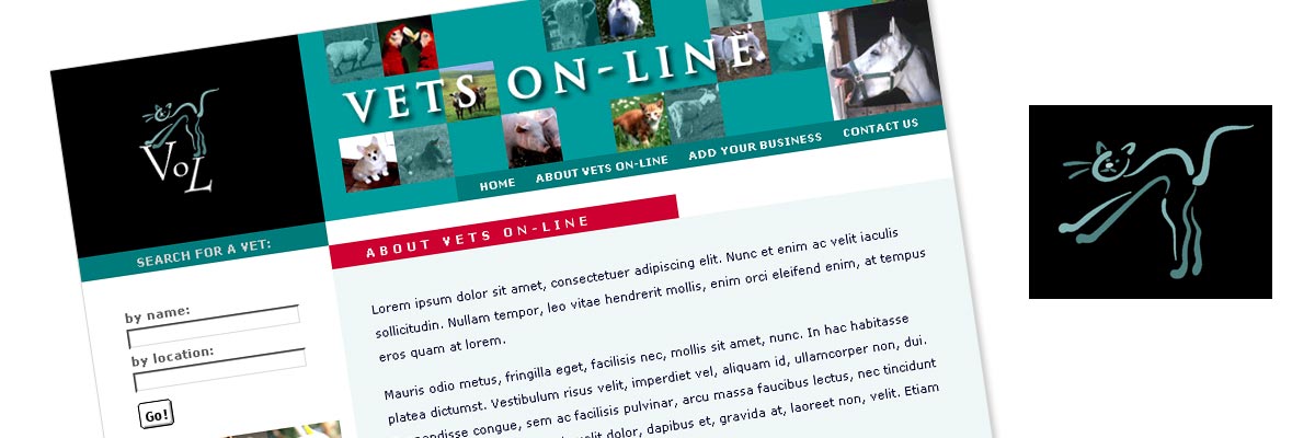 Vets Online website design details