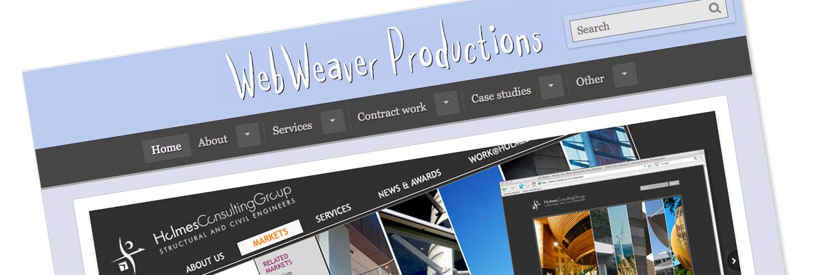 WebWeaver Productions website design detail