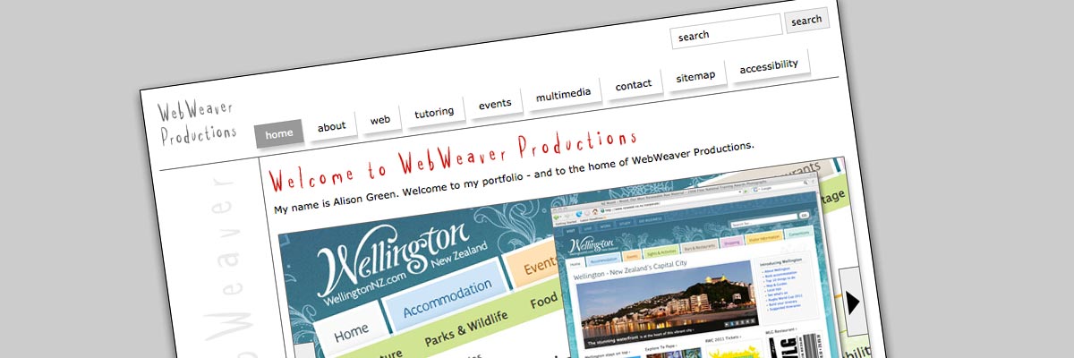 WebWeaver Productions (2000-2015) website design details