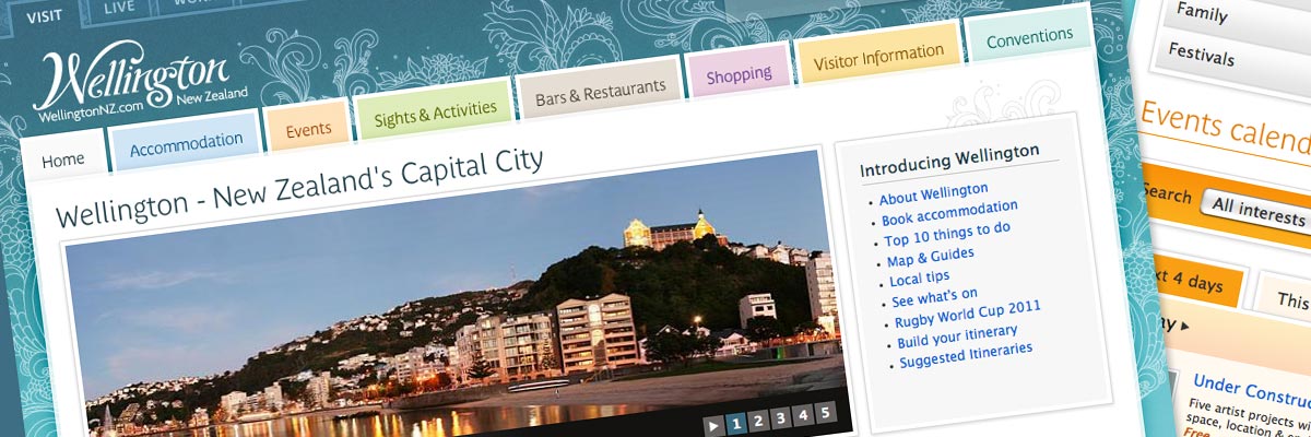 WellingtonNZ website design detail